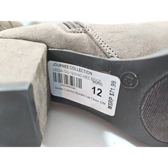 Journee collection ~Woman Size 12~ Leeda-Med Beige Boots Wide Calf NWOB. - Picture 4 of 16